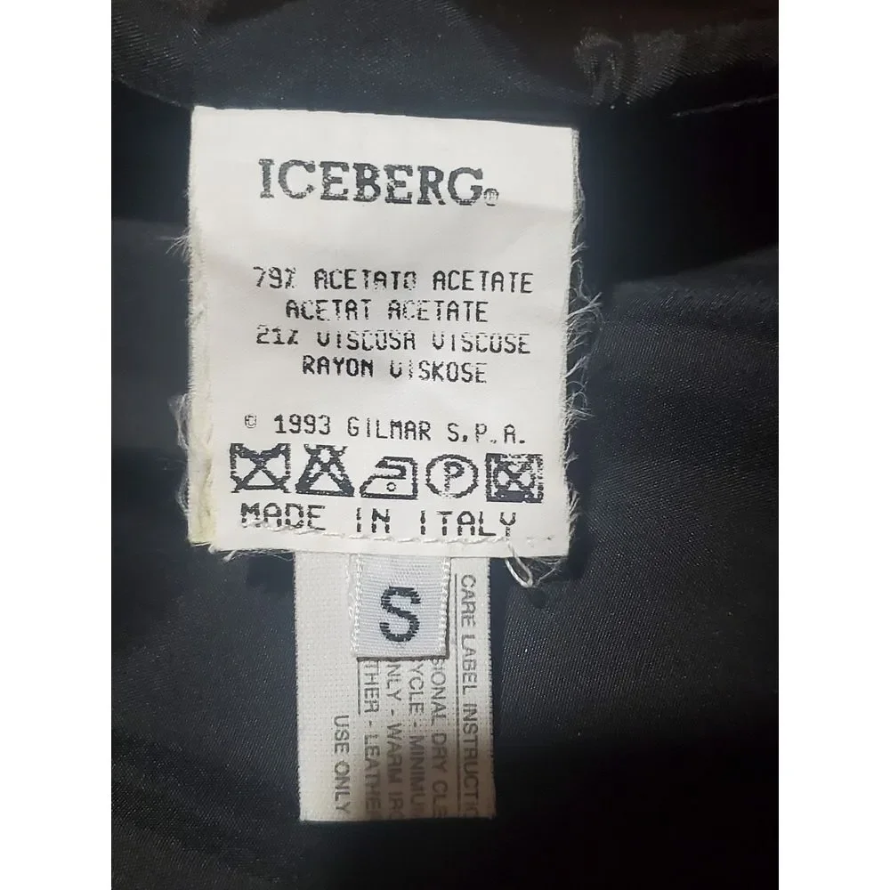 Vintage Iceberg Made In Italy Blazer Jacket Black Small 42 - Picture 6 of 7